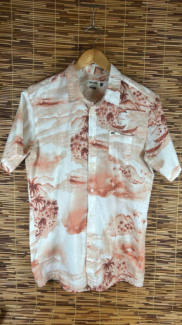 Rip Curl Medium Mens Button Down Hawaiian Surfing Shirt